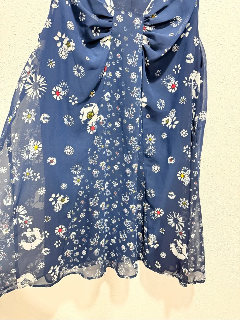 Jason Wu Navy‎ Floral Tie-Front Midi Dress L